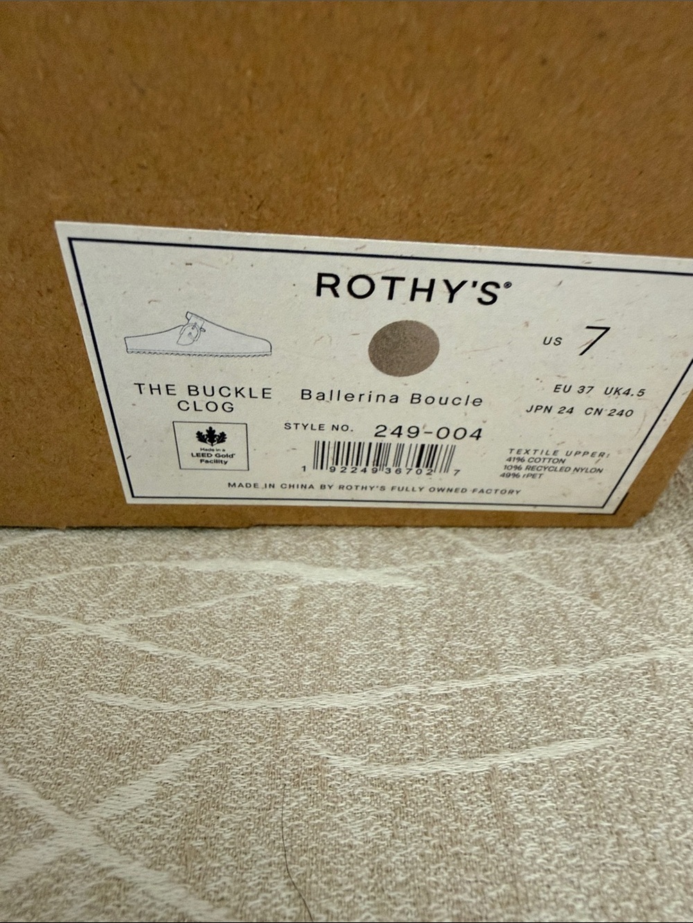 Rothy’s Buckle Clog in Ballerina Boucle Size 7 NWT - Picture 5 of 9